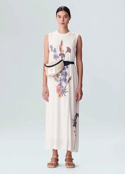 画像1: OSKLEN WOMEN'S　オスクレン　　WHITE FLOWER FLUID DRESS　ドレス (1)