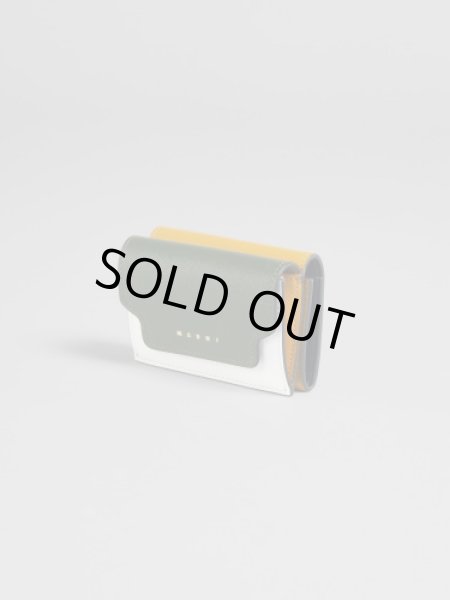 画像4: MARNI  マルニ グリーン マルチカラー サフィアーノレザー製三つ折りウォレット (4)