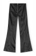 画像1: GANNI ガニー  BLACK DOUBLE SATIN FLARED TROUSERS ブラック ダブル サテン フレア トラウザーズ (1)