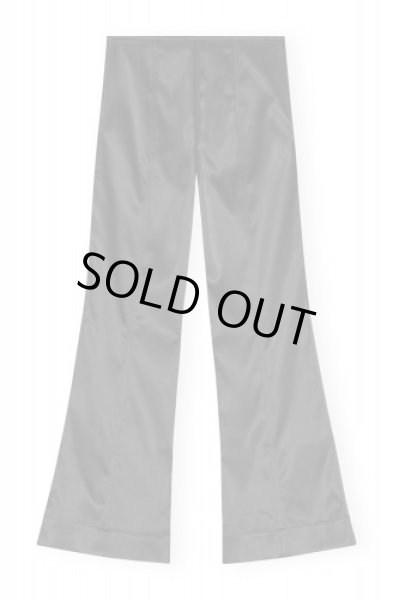 画像2: GANNI ガニー  BLACK DOUBLE SATIN FLARED TROUSERS ブラック ダブル サテン フレア トラウザーズ (2)