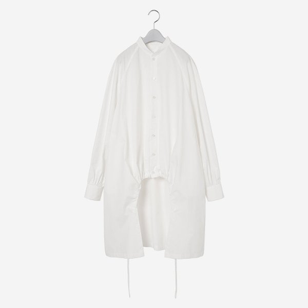 画像1: th　products　TARO HORIUCHI (WOMEN'S)  Gathered Shirt Dress / white シャツドレス (1)