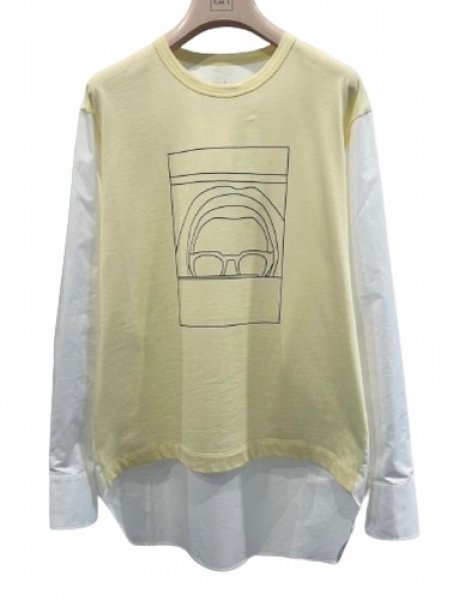 画像1: PLAN C  プランシー BIMATERIAL SELF PORTRAT SHIRT シャツ (1)