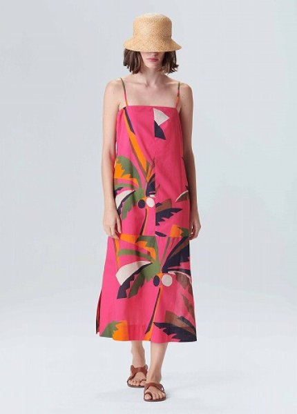 画像1: OSKLEN WOMEN'S Midi Palm Tree Dress (1)