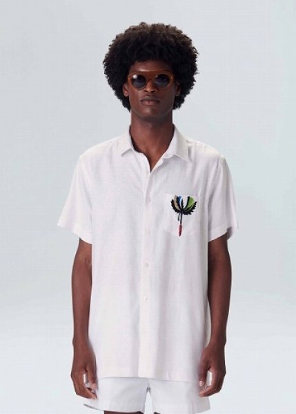 画像1: OSKLEN MEN'S オスクレン Short Sleeve Shirt Embroidered Pocket シャツ (1)