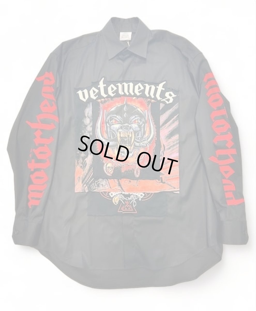 画像1: VETEMENTS ヴェトモン MOTORHEAD PATCHED SHIRT BLACK (1)