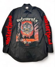 画像1: VETEMENTS ヴェトモン MOTORHEAD PATCHED SHIRT BLACK (1)