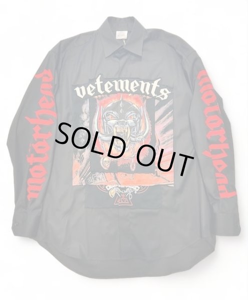 画像1: VETEMENTS ヴェトモン MOTORHEAD PATCHED SHIRT BLACK (1)