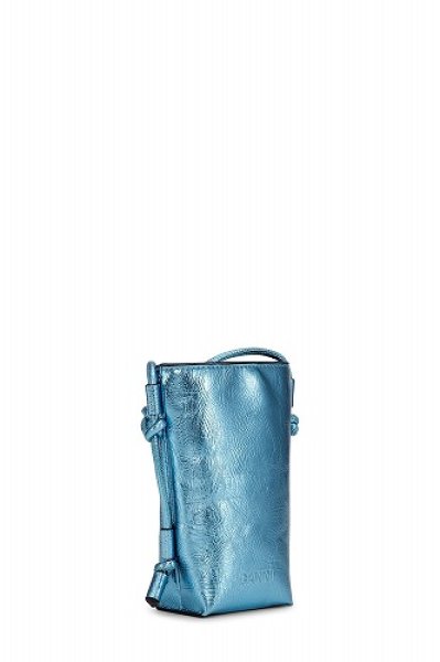 GANNI ガニ― Blue Metallic GANNI Bou Crossbody ブルー
