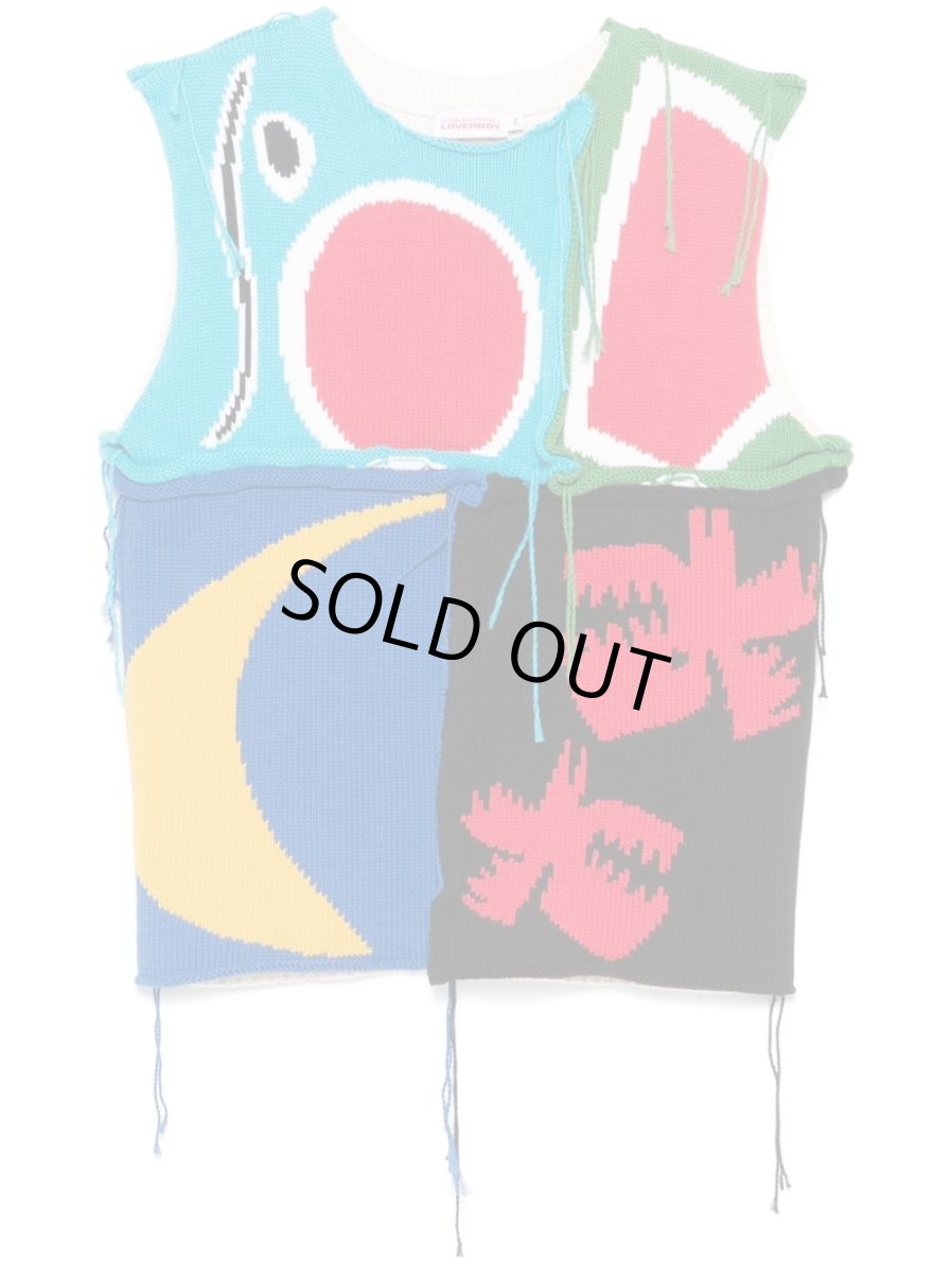 画像1: Charles Jeffrey LOVERBOY  PATCH CABLE KNIT  SLEEVELESS (1)