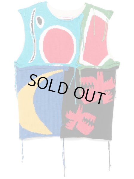 画像1: Charles Jeffrey LOVERBOY  PATCH CABLE KNIT  SLEEVELESS (1)
