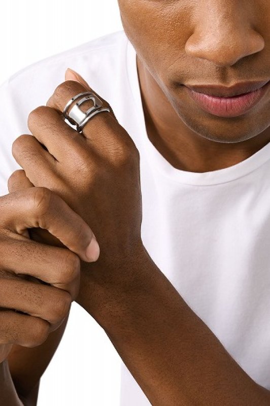 画像4: DIESEL Dx1548040 jewel Stainless Steel Band Ring ディーゼル  リング (4)