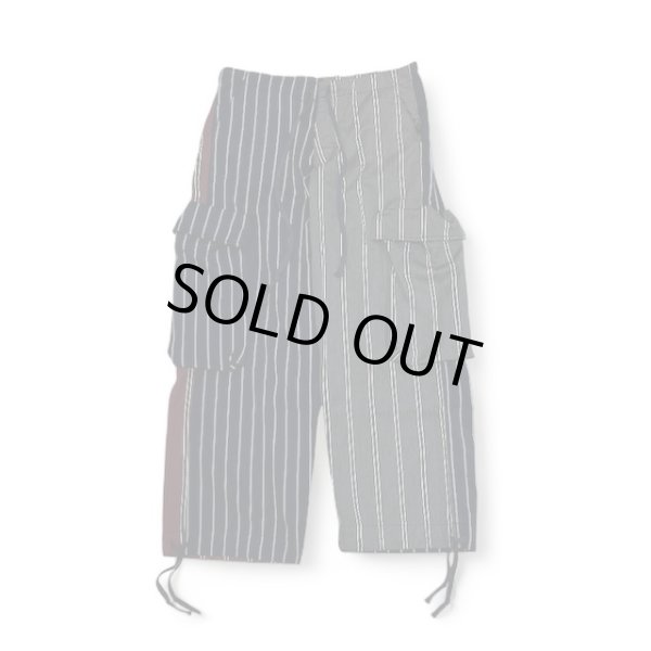 画像1: Greg Lauren　MIXED DREP STRPE WIDE LEG PANTS (1)