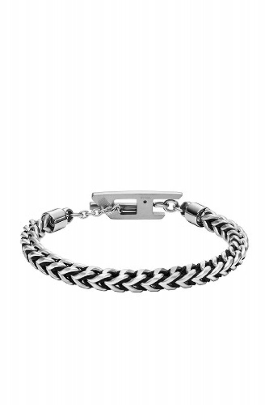DIESEL ディーゼル Dx1540040 Stainless Steel Woven Chain Bracelet