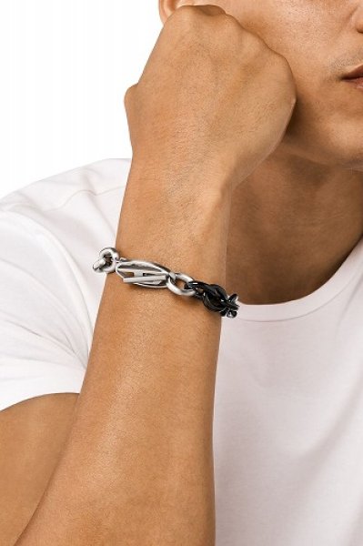 画像4: DIESEL Dx1531931 Two-Tone Stainless Steel Chain Bracelet ディーゼル ブレスレット (4)