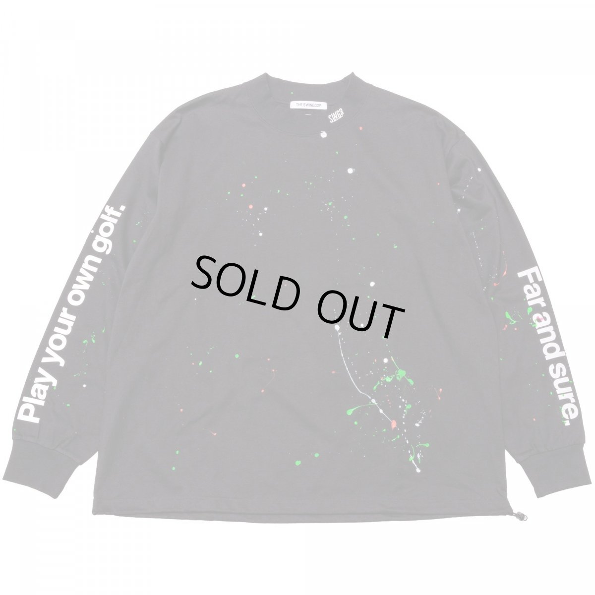 画像1: THE SWINGGGR　MOCK NECK L/TEE - B, PAINTED, BLACK (1)