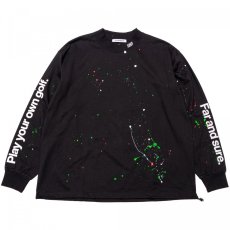 画像1: THE SWINGGGR　MOCK NECK L/TEE - B, PAINTED, BLACK (1)