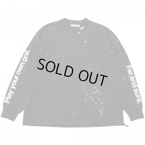 画像1: THE SWINGGGR　MOCK NECK L/TEE - B, PAINTED, BLACK (1)