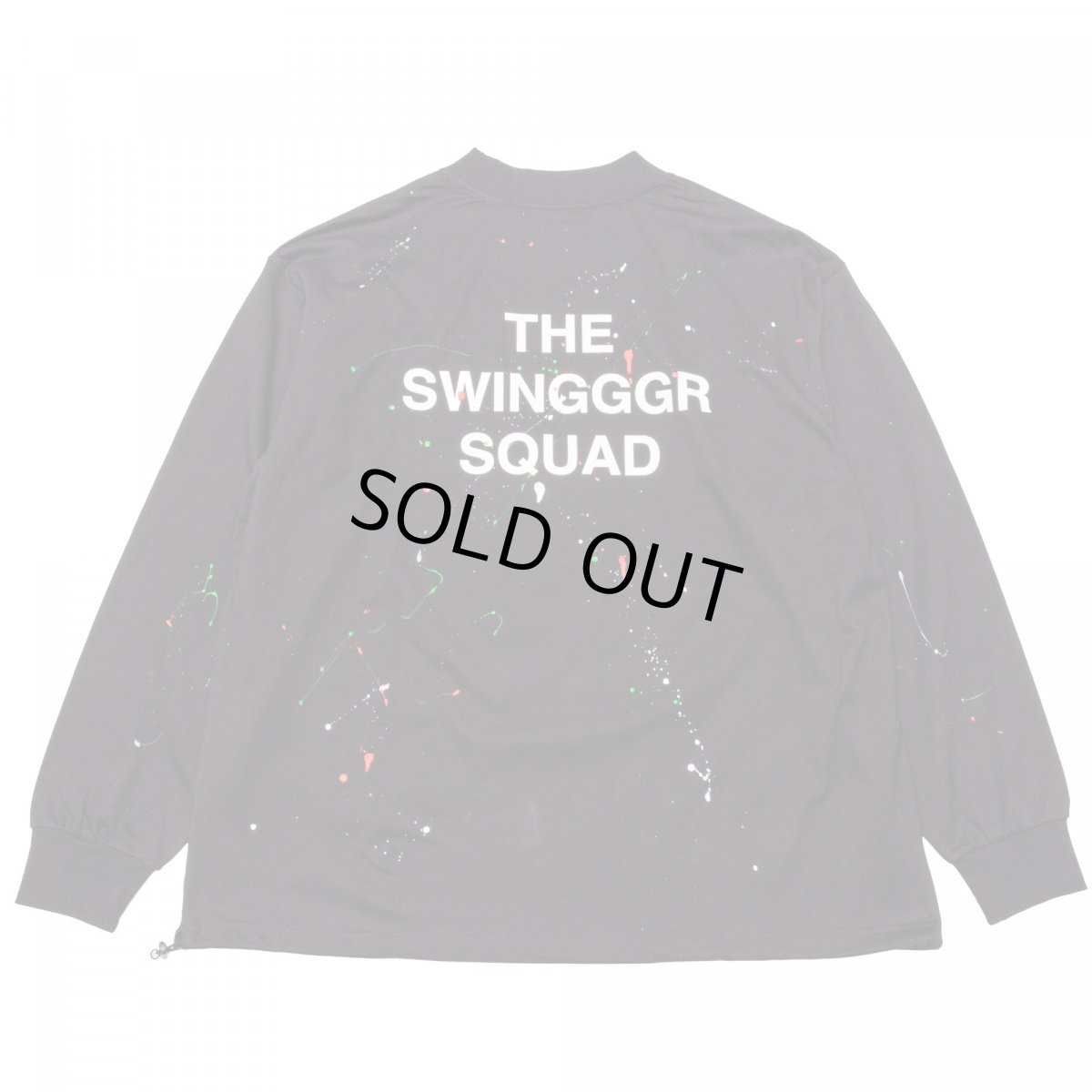 画像2: THE SWINGGGR　MOCK NECK L/TEE - B, PAINTED, BLACK (2)