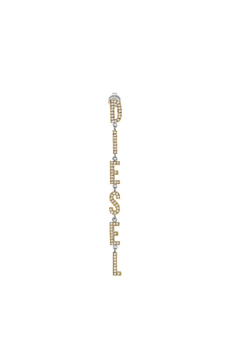 画像2: DIESEL Dx1546 Two-Tone Stainless Steel Drop Earring (2)