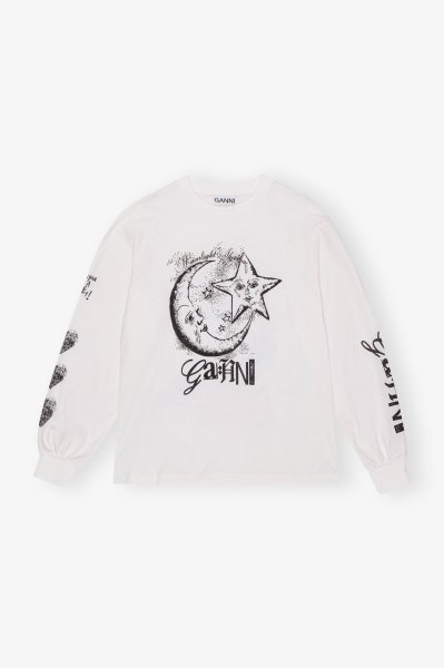 画像1: GANNI ガニー White Future Heavy Long Sleeve T-shirt (1)
