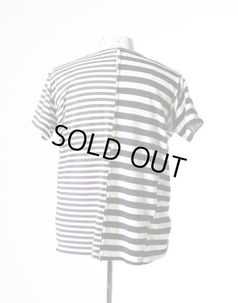 画像3: Greg Lauren SPLIT STRIPED TEE (3)