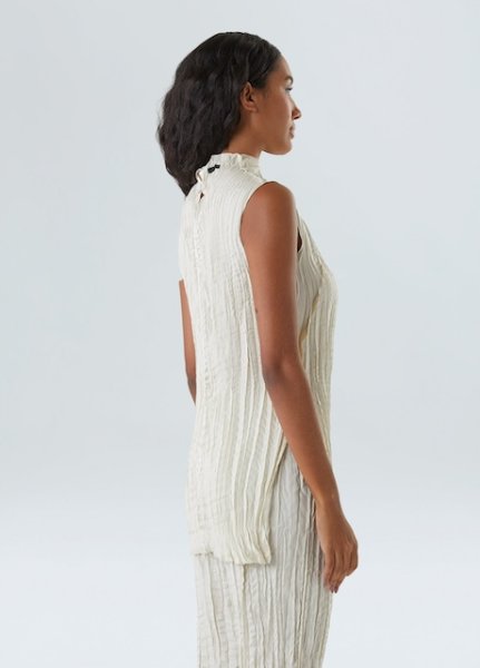 画像3: OSKLEN シワ加工サテンブラウス (3)