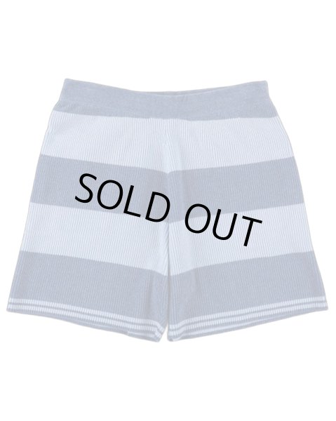 画像1: CORDY KNIT SHORTS STRIPE BLUE (1)