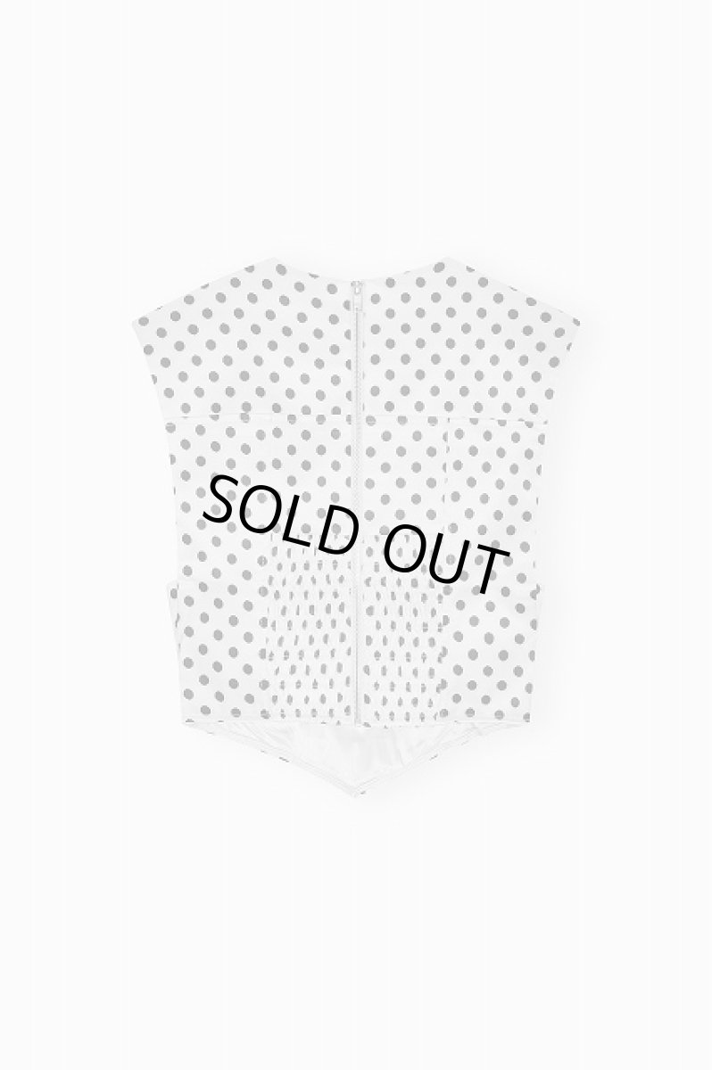画像2: GANNI ガニー Polka-Dot Satin Corset Blouse (2)