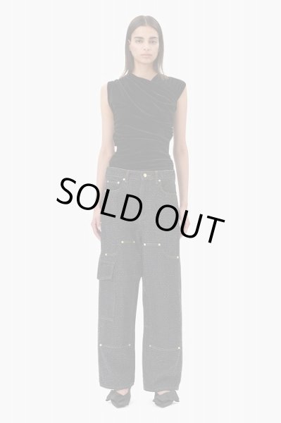 画像4: GANNI ガニー Black Velvet Ruched Top (4)