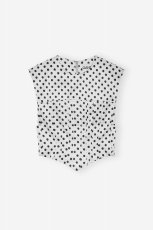 画像1: GANNI ガニー Polka-Dot Satin Corset Blouse (1)