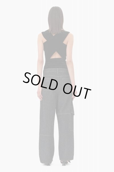 画像6: GANNI ガニー Black Velvet Ruched Top (6)