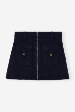 画像1: GANNI ガニー Dark Blue Mini Skirt (1)