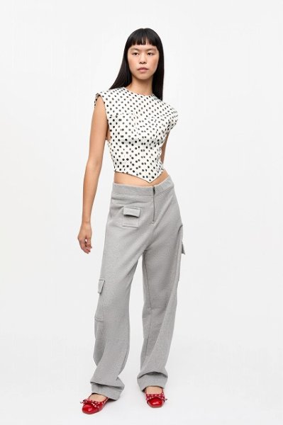 画像5: GANNI ガニー Polka-Dot Satin Corset Blouse (5)