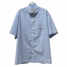 画像1: PLAN C STRIPED POPELINE S/S SHIRT (1)