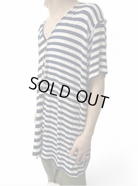 画像10: Greg Lauren SPLIT STRIPED TEE (10)