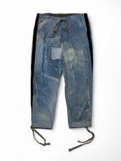 画像1: Greg Lauren MIXED DENIM TUX LOUNGE PANT (1)