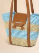 画像5: MARNI マルニ  ブルー ストライプ柄ラフィアエフェクトスモール Trunkaroo ビーチバッグ (5)