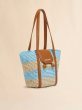 画像3: MARNI マルニ  ブルー ストライプ柄ラフィアエフェクトスモール Trunkaroo ビーチバッグ (3)