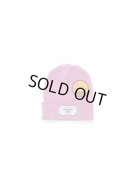 画像1: 【Perfect ribs®︎×A LOVE MOVEMENT】"SMILE Patch" Rib Beanie Cap (1)
