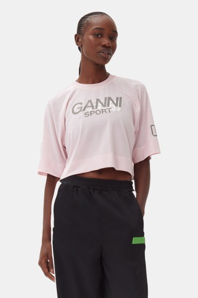 画像3: GANNI ガニー Active Mesh Cropped T-shirt (3)