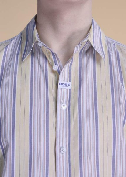 画像3: MARTINE ROSE S/S CASUAL SHIRT in YELLOW-BLUE (3)