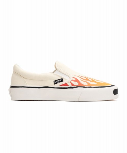 画像1: KAMIYA　 "Cornell"Fire Pattern Vulcanized Slip on Sneaker (1)