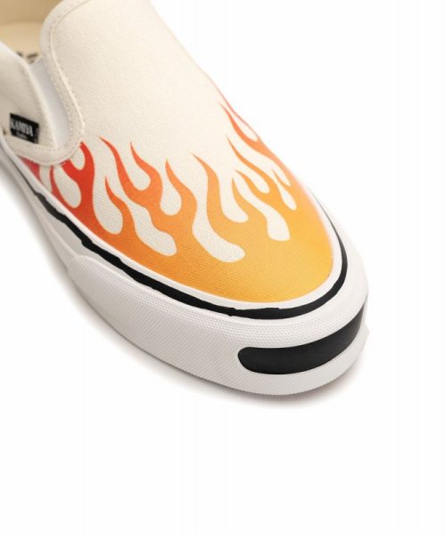 画像6: KAMIYA　 "Cornell"Fire Pattern Vulcanized Slip on Sneaker (6)
