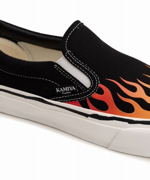 画像7: KAMIYA　 "Cornell"Fire Pattern Vulcanized Slip on Sneaker (7)