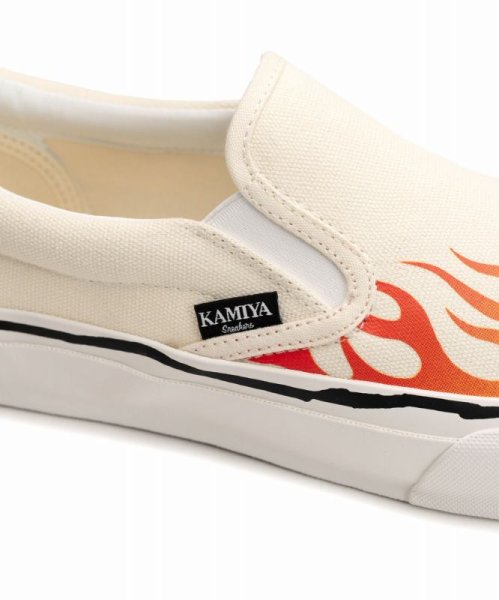 画像7: KAMIYA　 "Cornell"Fire Pattern Vulcanized Slip on Sneaker (7)
