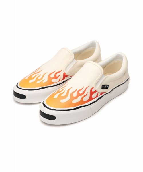 画像10: KAMIYA　 "Cornell"Fire Pattern Vulcanized Slip on Sneaker (10)