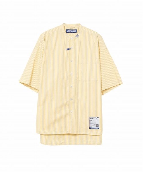 画像1: maison MIHARA YASUHIRO Stripe OX Band Collar Short Sleeve Shirt (1)