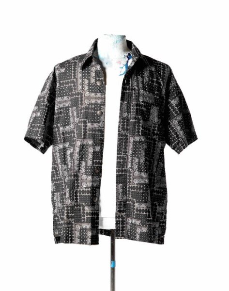 画像3: Greg Lauren SHORT SLEEVE SHIRT BLACK (3)