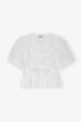 画像1: GANNI ガニー White Washed Stretch Cotton Tie Strap Blouse ブラウス (1)