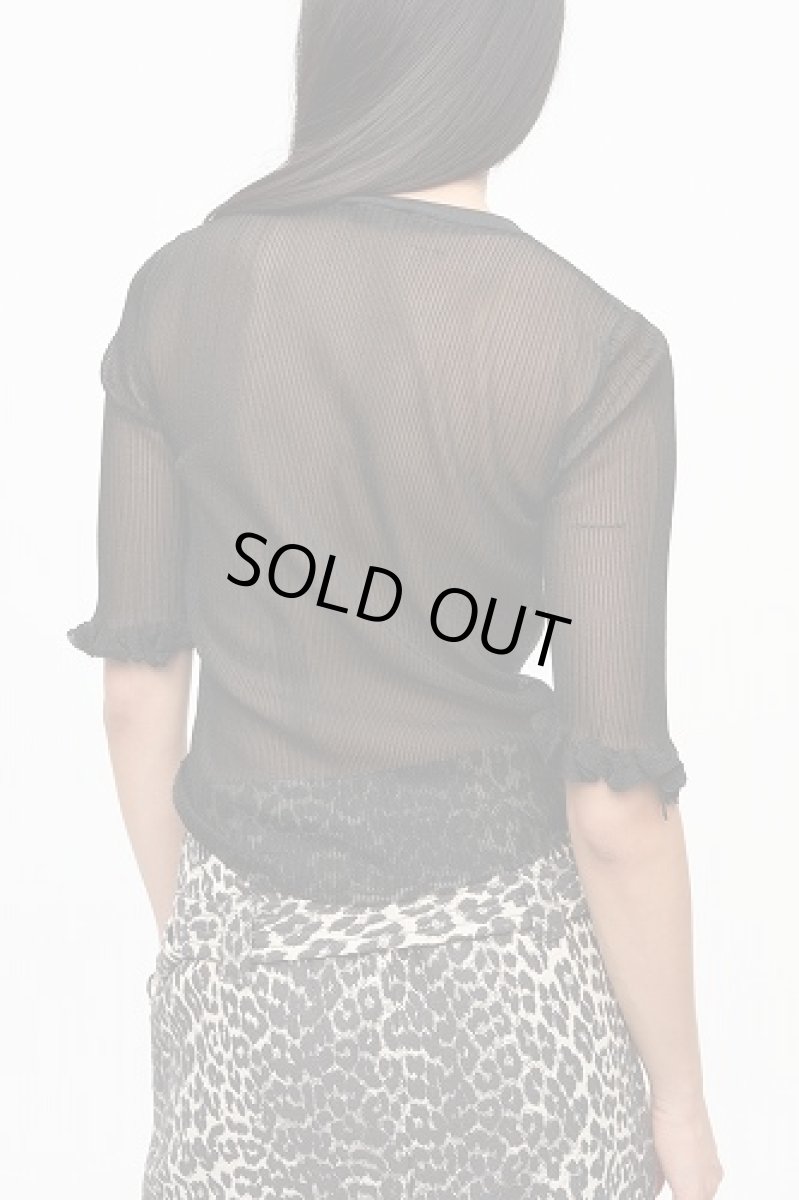 画像5: GANNI ガニー Black Sheer Jacquard Top (5)